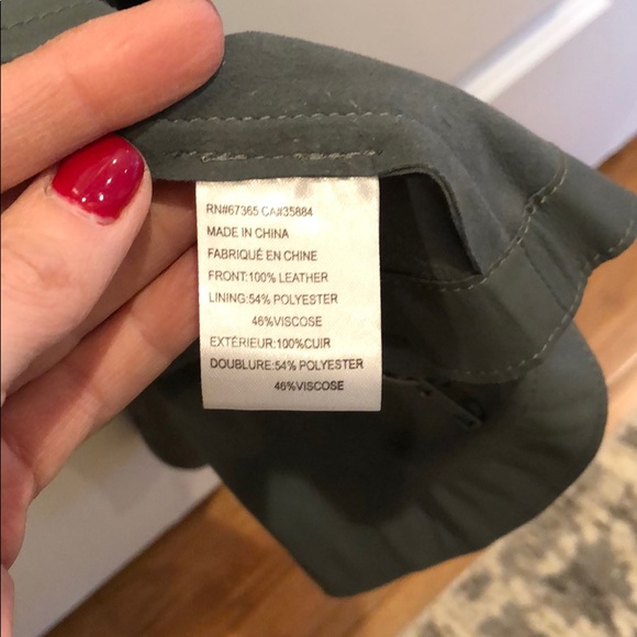 Draped-front gray leather jacket - Picture 4 of 4